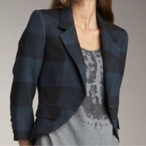 Elizabeth and James Ivy Blazer Womens 6 Wool Buffalo Plaid One Button
